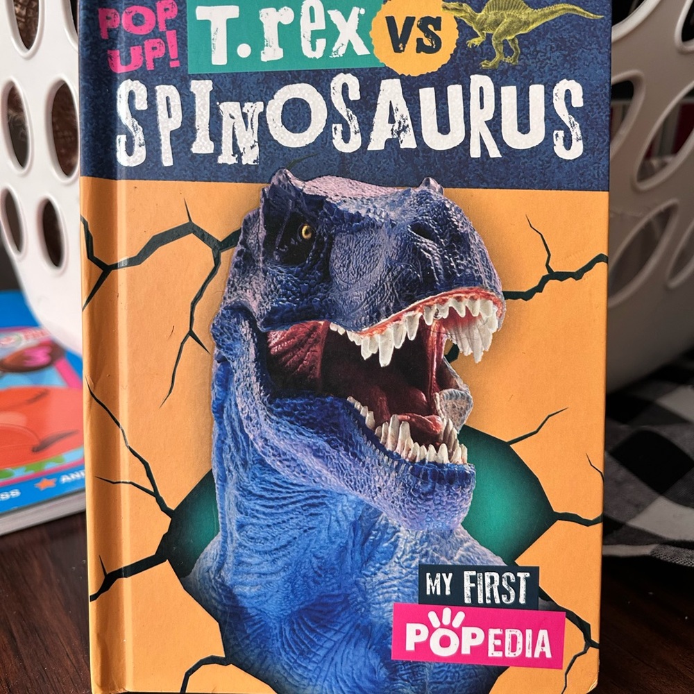 T. Rex vs Spinosaurus Pop-Up Book - Blue and Orange